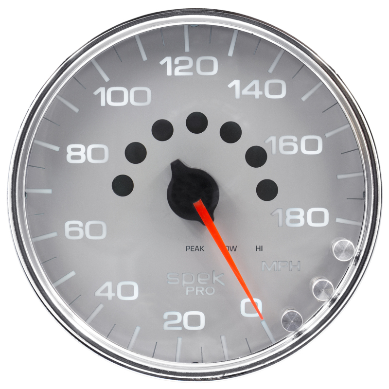 Autometer Spek-Pro Gauge Speedometer 5in 180 Mph Elec. Programmable Silver/Chrome thumbnail 8