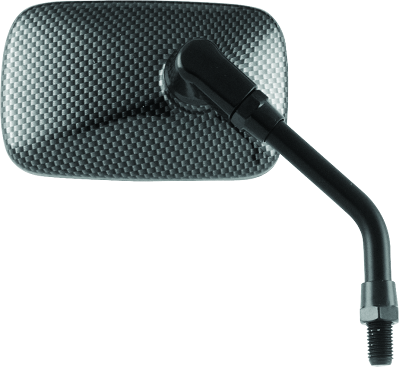 BikeMaster Mini Rectangle Mirror 10mm - Carbon Fiber - Each thumbnail 2