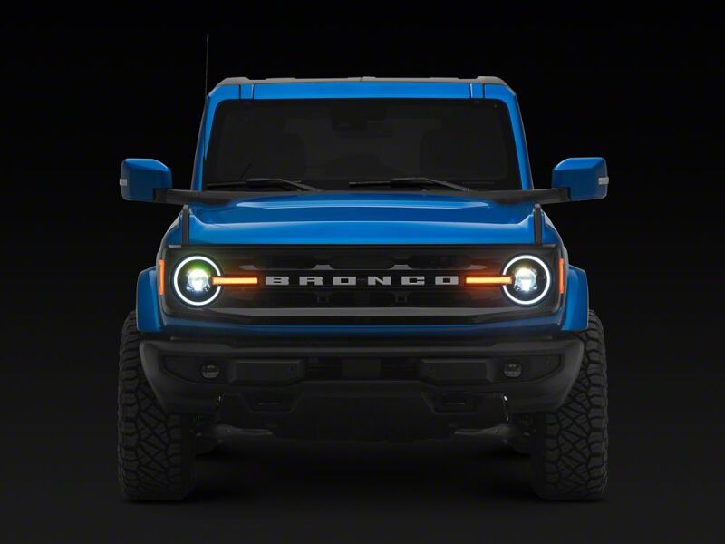 Raxiom 21-26 Ford Bronco LED Halo Headlights with White Backlight- Black Housing- Clear Lens thumbnail 3