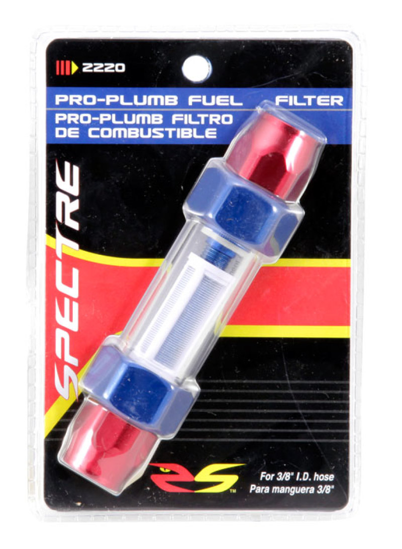 Spectre Pro-Plumbing Fuel Filter 3/8in. - Red/Blue thumbnail 8