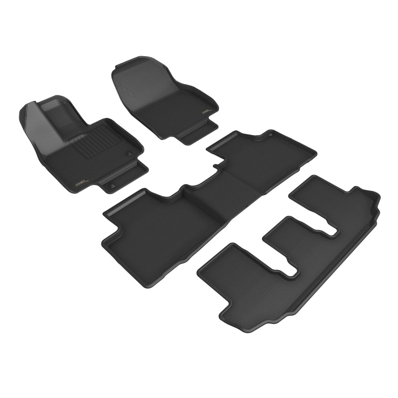 3D MAXpider 20-22 Toyota Highlander Gasoline 2nd Row Bucket Kagu 1st 2nd 3rd Row - Set (Black) thumbnail 2