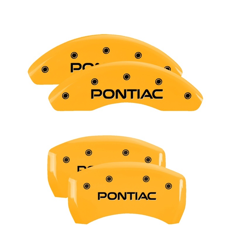 MGP 4 Caliper Covers Engraved Front & Rear Pontiac Yellow Finish Black Char 2010 Pontiac G6 thumbnail 5