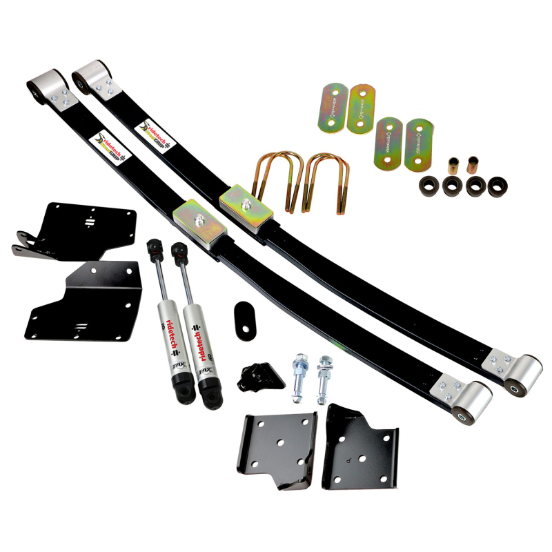Composite leaf springs and HQ shocks for 1967-1970 Mustang.
