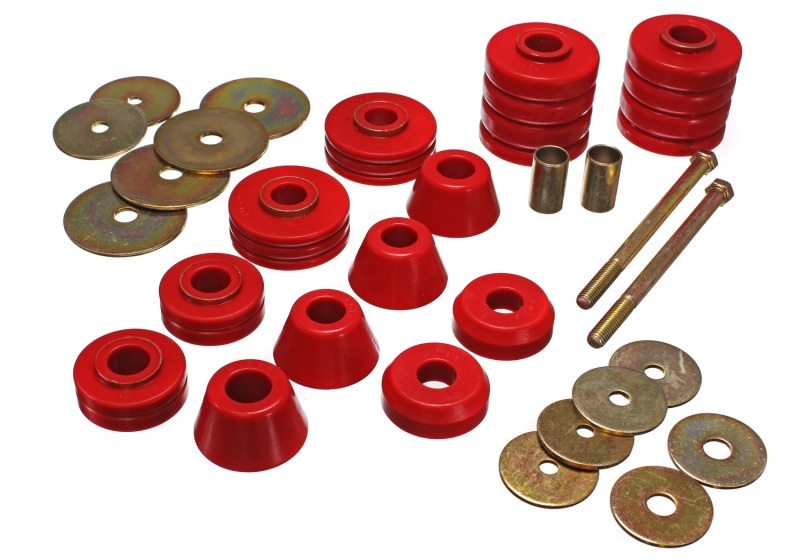Energy Suspension 67-72 GM 3/4 Ton C-20/C2500 / 1 Ton C-30/C3500 2WD Red Body(cab) Mount Set thumbnail 3