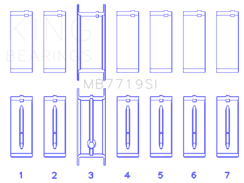 King Engine Bearings AMC / JEEP 242CI 4.0L POWER-TEC (Size 0.20 Oversized) Main Bearing Set thumbnail 4
