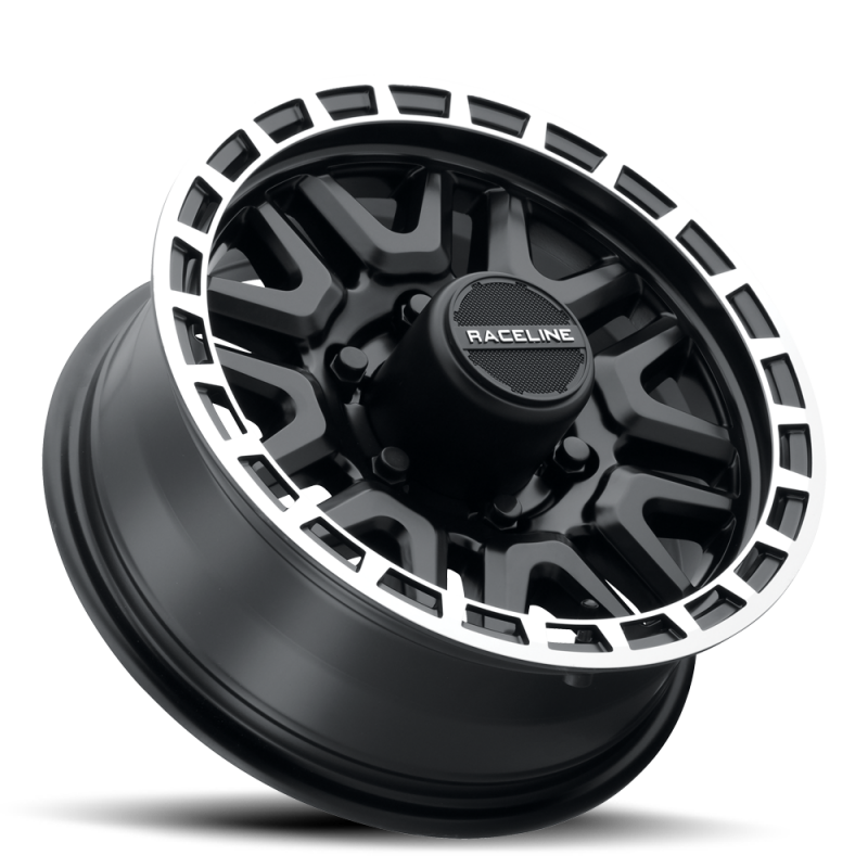 Raceline 953BM Krank 15x5in / 5x114.3 BP / 0mm Offset / 3.19mm Bore - Black & Machined Wheel thumbnail 3
