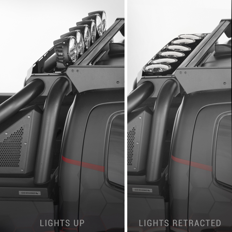 Go Rhino 20-20 Chevy 2500/3500 Sport Bar 2.0 Complete Kit w/Sport Bar + Retractable Light Mnt (1x gor918000PS, 1x gor960001T) thumbnail 9