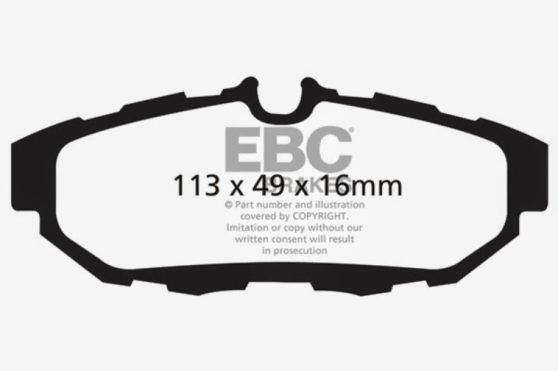 EBC 10-14 Ford Mustang 3.7 Redstuff Rear Brake Pads thumbnail 6