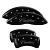 MGP 4 Caliper Covers Engraved Front & Rear Cursive/Cadillac Black finish silver ch thumbnail 8
