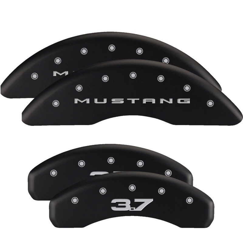 MGP Front set 2 Caliper Covers Engraved Front MGP Black finish silver ch thumbnail 4