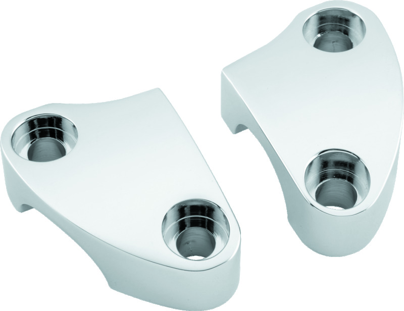 Bikers Choice 1974-22 Touring/XL 84-17 Softail 91-17 Dyna 82-94 FXR Chrome Smooth Riser Clamps Pr