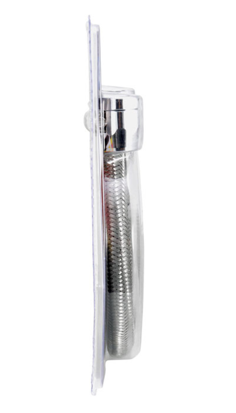 Spectre Stainless Steel Flex Fuel Line 3/8in. ID - 3ft. w/Chrome Clamps thumbnail 3