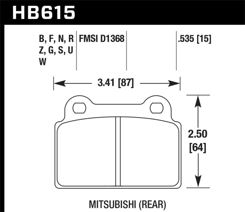 Hawk EVO X HPS Street Rear Brake Pads thumbnail 5