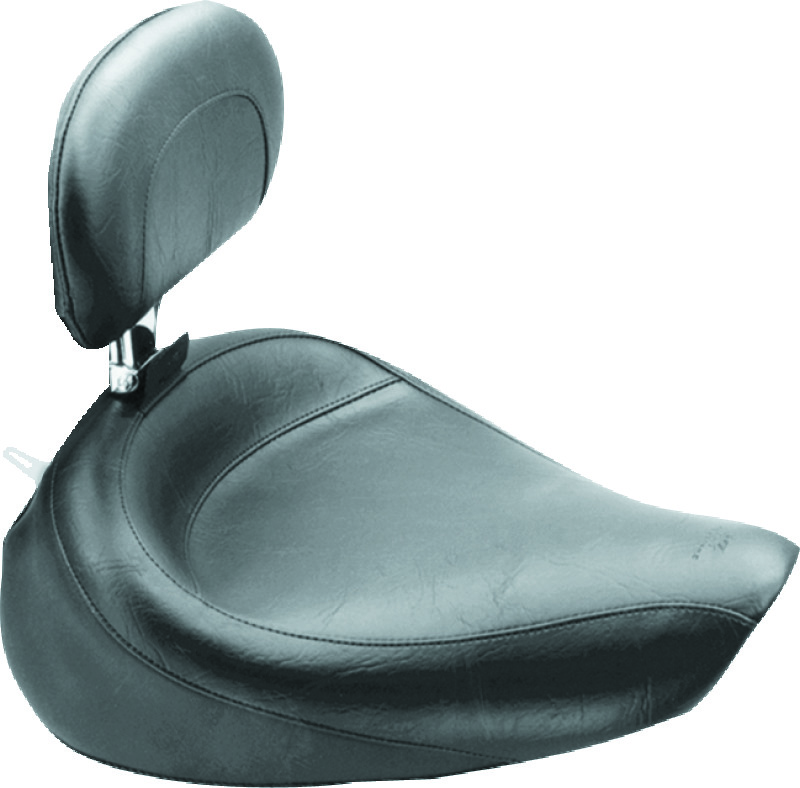 Mustang 91-05 Harley Dyna Wide Touring Solo Seat w/Driver Backrest - Black