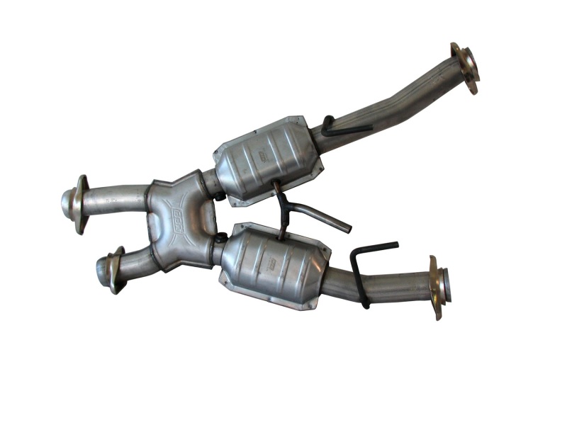 BBK 79-93 Mustang 5.0 Short Mid X Pipe w Catalytic Converters 2-1/2 For Automatic Long Tube Headers thumbnail 5