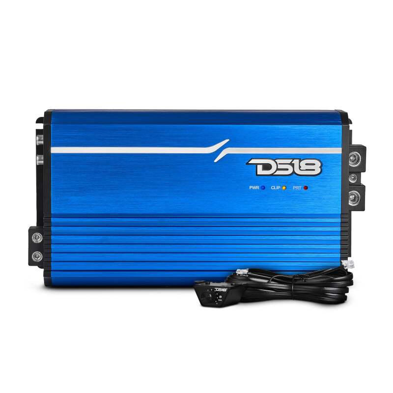 DS18 1-Channel Amp Class D Full-Range Monoblock 3500 Watts RMS/1ohm Blue