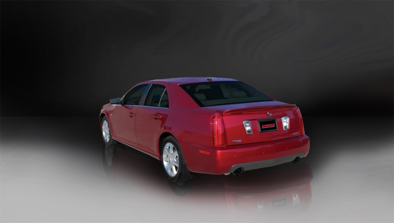 Corsa 2005-2007 Cadillac STS 4.6L 2.5in Axle-Back Dual Rear w Single 4in Black Pro-Series Tips thumbnail 8