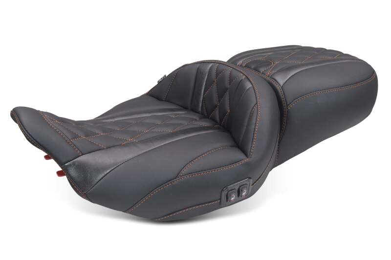Mustang 23-26 Harley CVO Road Glide Street Glide Heated Deluxe Diamond ST 1pc 2Up Blk w/MO Thread