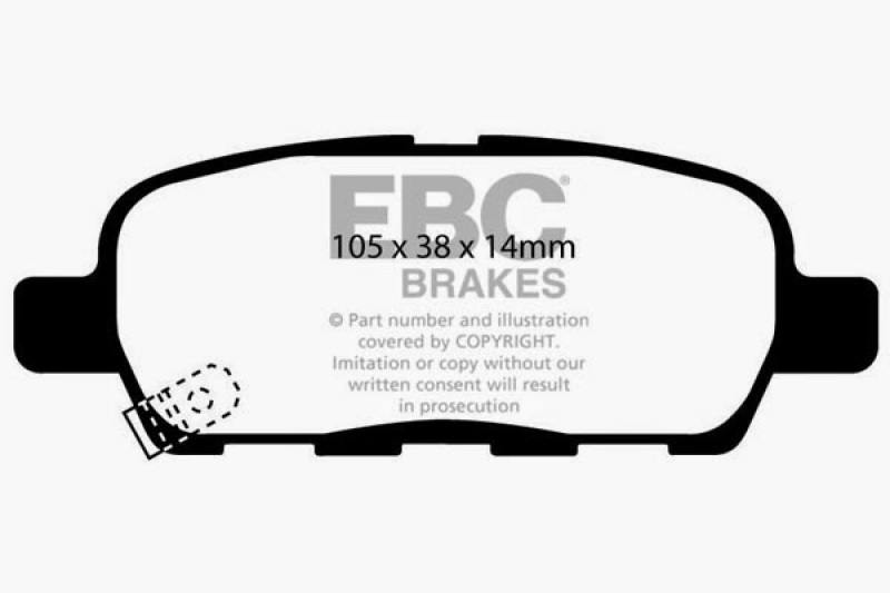 EBC 02 Infiniti G35 3.5 w/o DCS Greenstuff Rear Brake Pads thumbnail 2