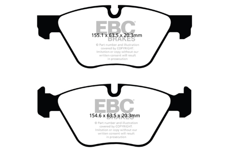 EBC 11+ BMW 528 2.0 Turbo (F10) Redstuff Front Brake Pads thumbnail 5