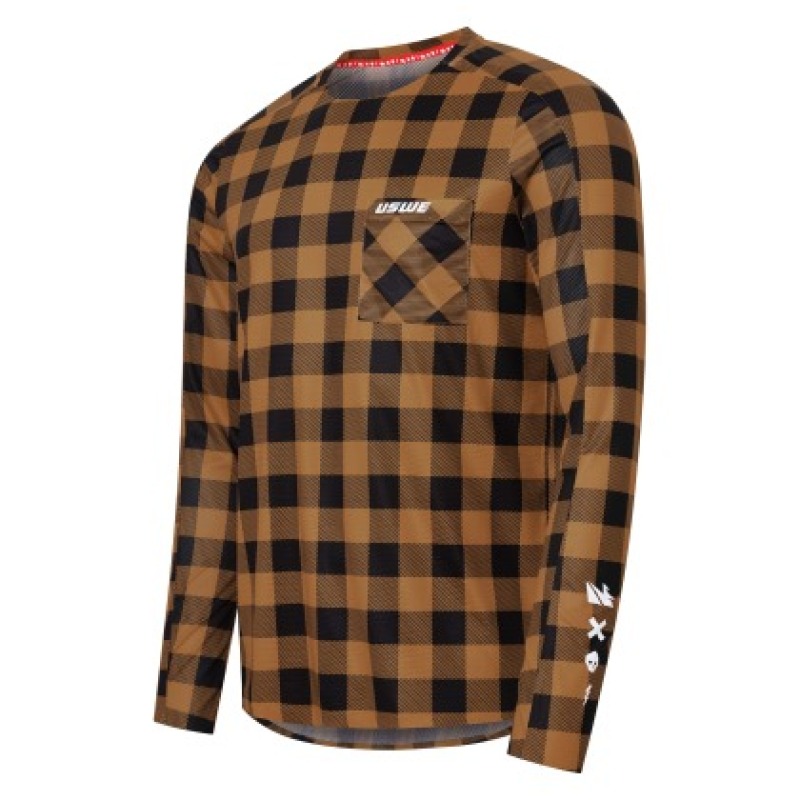 USWE Flannel Long Sleeve Lightweight Off-Road Jersey Bronze - 2XL