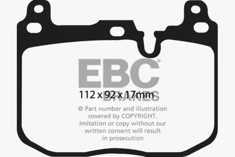 EBC 14-18 BMW M3 3.0 Twin Turbo (F80) Redstuff Front Brake Pads thumbnail 7