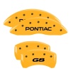 MGP 4 Caliper Covers Engraved Front Pontiac Rear G8 Yellow Finish Black Char 2008 Pontiac G8 thumbnail 9