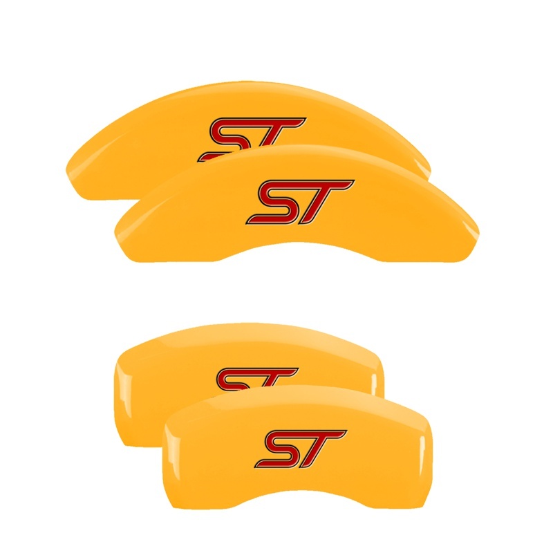 MGP 4 Caliper Covers Engraved Front & Rear No bolts/ST Yellow finish black ch thumbnail 7