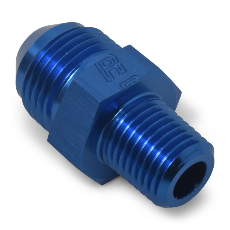 Russell Performance -6 AN to 3/8in NPT Straight Flare to Pipe (Blue) (25 pcs.) thumbnail 6
