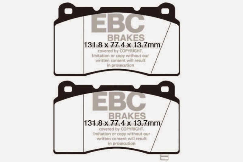 EBC 09+ Hyundai Genesis Coupe 2.0 Turbo (Brembo) Yellowstuff Front Brake Pads thumbnail 5