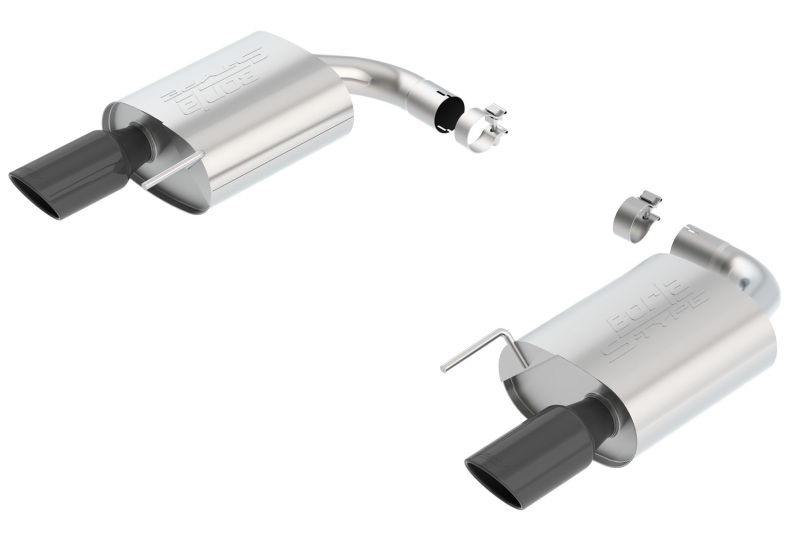 Borla S-Type Rear Section 15-17 Ford Mustang GT 5.0L V8 MT/AT 2.5in pipe 4in tip (Black Chrome) thumbnail 4