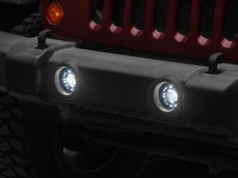 Raxiom 07-18 Jeep Wrangler JK V2 LED Switchback Fog Lights with Amber Turn Signal and Halo Rings thumbnail 4