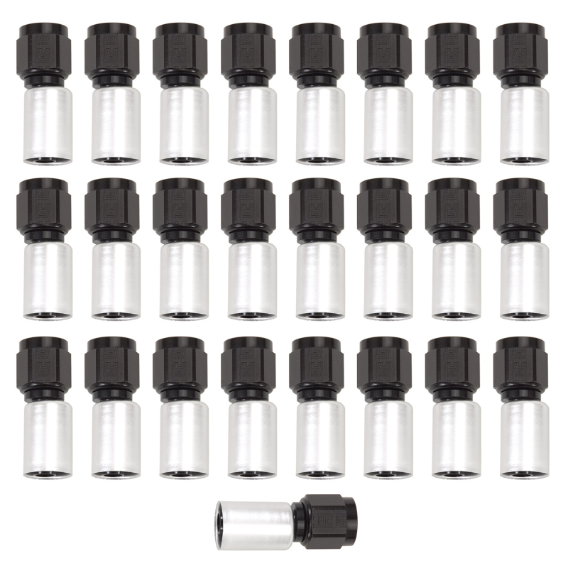 Russell ProClassic Crimp Hose Ends 610588 Fitting, End, Full Flow, On, Straight, -10 AN to Female -10 AN, Aluminum, Black/Clear, Set 25 thumbnail 3