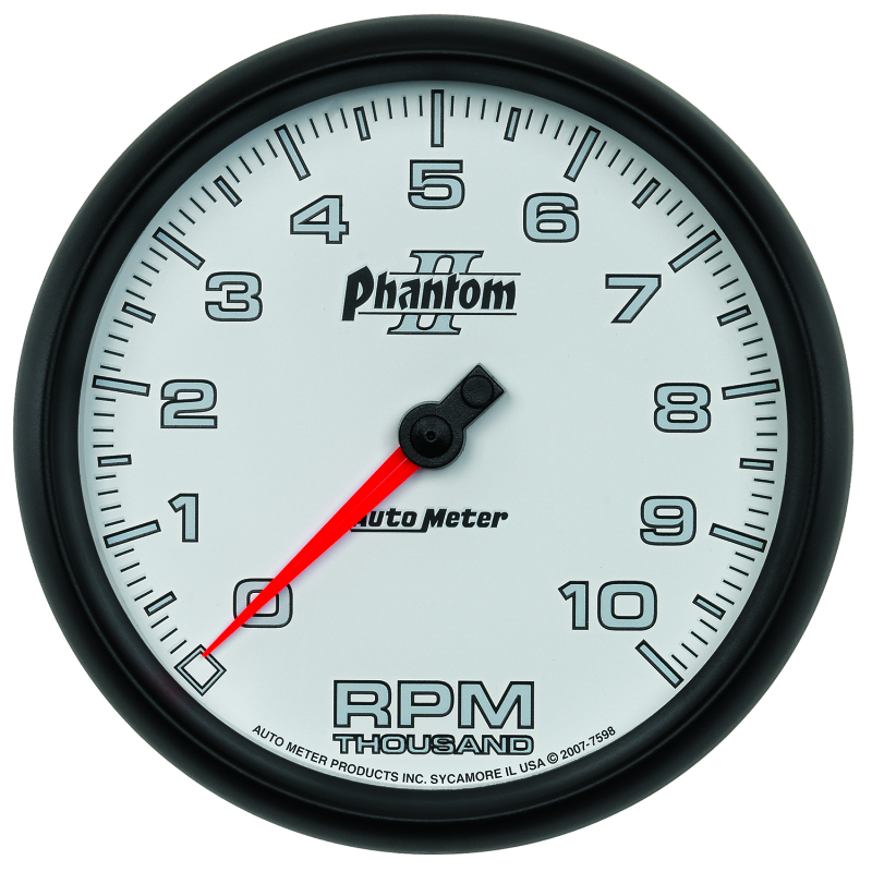 Autometer Phantom II 5in Electrical 10K RPM In-Dash Tachometer thumbnail 4