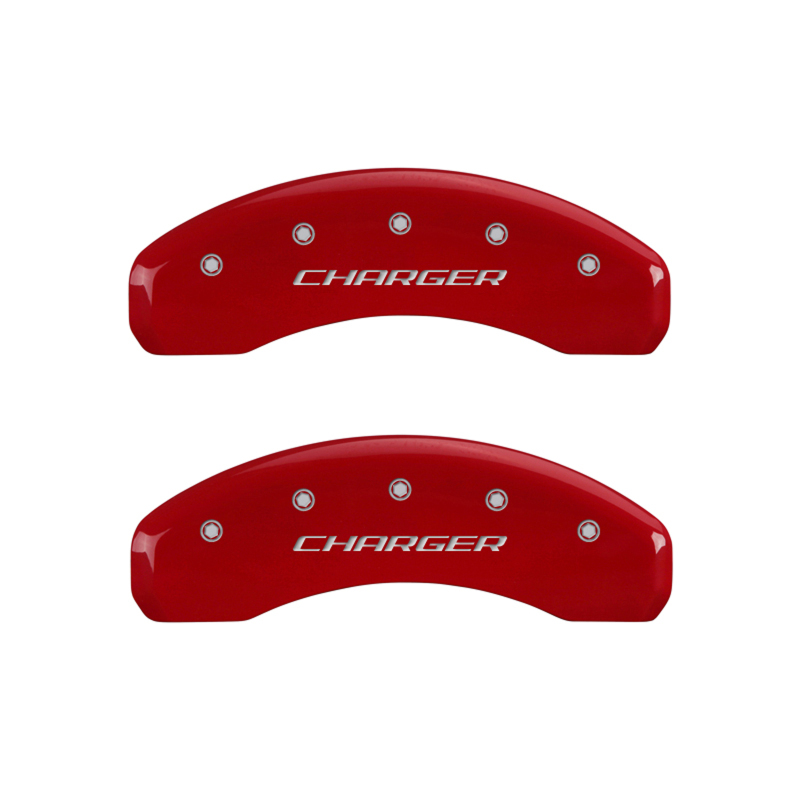 MGP 4 Caliper Covers Engraved Front & Rear Block/Charger Red finish silver ch thumbnail 9