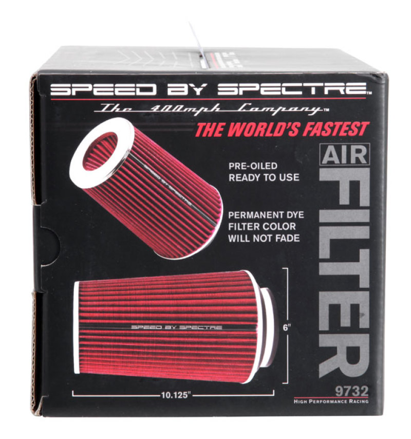 Spectre Adjustable Conical Air Filter 9-1/2in. Tall (Fits 3in. / 3-1/2in. / 4in. Tubes) - Red thumbnail 6