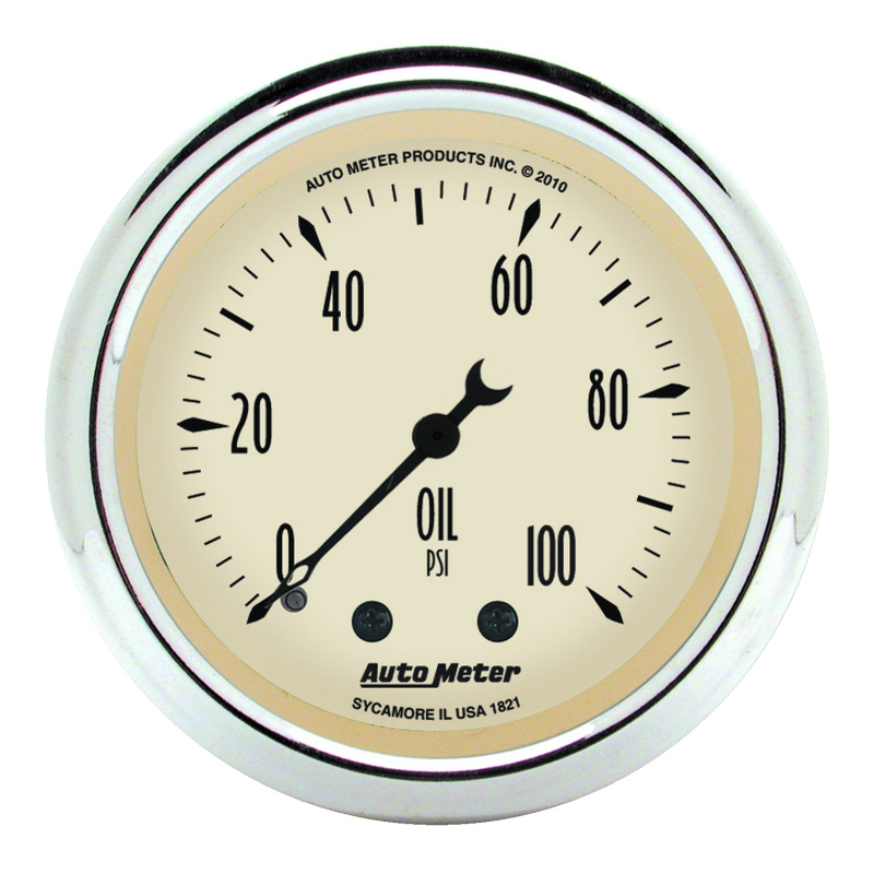 AutoMeter Gauge Kit 5 Pc. 3-1/8in. & 2-1/16in. Mech. Speedo. Wtmp & Oilp Antique Beige