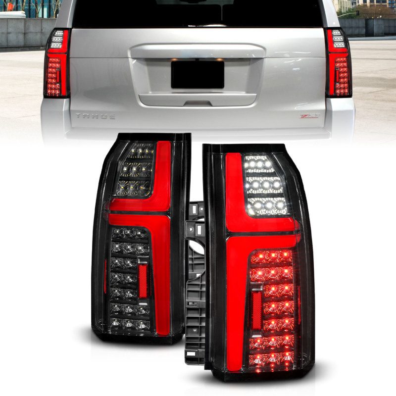 ANZO 15-20 Chevrolet Tahoe Sequential LED Tube Taillights Black thumbnail 8