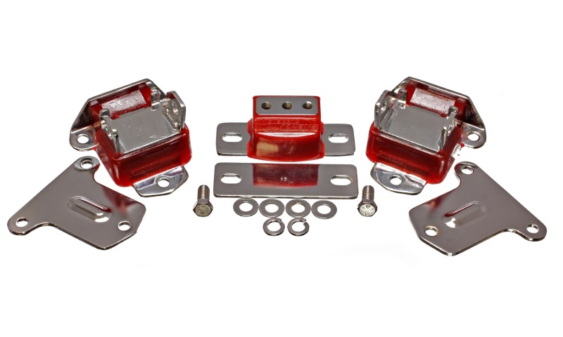 Energy Suspension 69-71 Camaro / 70-73 Monte Carlo Red Motor and Transmission Mounts; Chrome Finish thumbnail 2