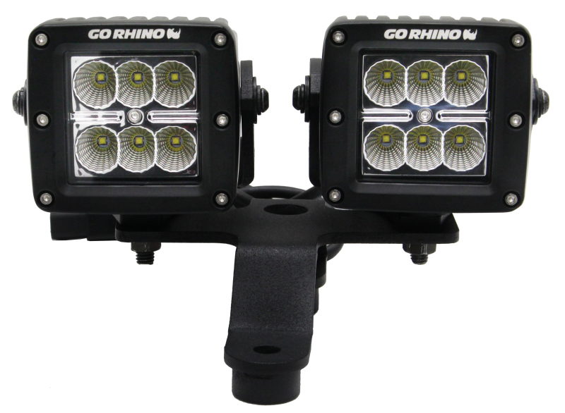 Go Rhino 18-20 Jeep Wrangler JL/JLU/Gladiator JT Light Mount - Two 3in Cubes thumbnail 3