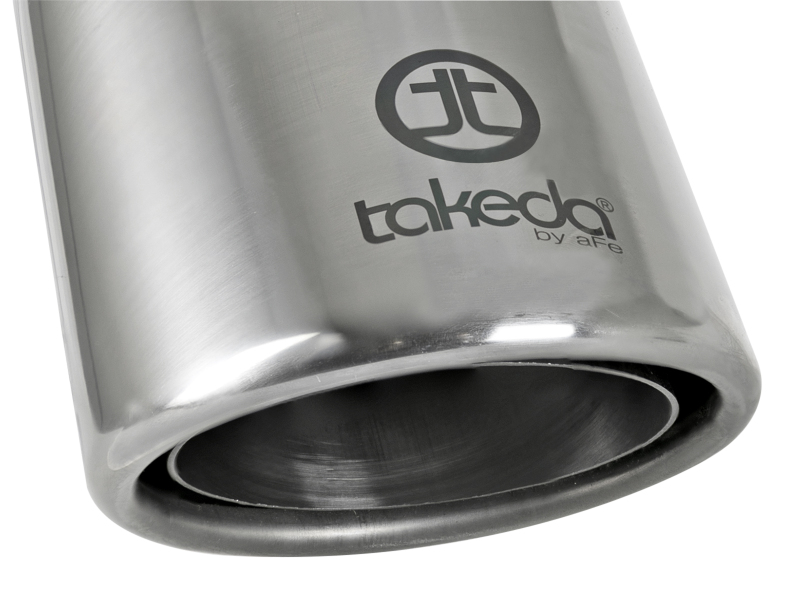 aFe Takeda 304 Stainless Steel Clamp-On Exhaust Tip 2.5in. Inlet / 4in. Outlet / 8in. L - Polished thumbnail 8