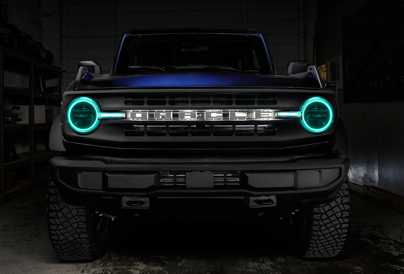 Oracle 21-22 Ford Bronco Headlight Halo Kit w/DRL Bar - Base Headlights -w/No Controller thumbnail 4