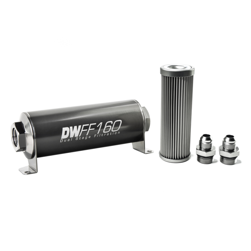 DeatschWerks Stainless Steel 8AN 100 Micron Universal Inline Fuel Filter Housing Kit (160mm) thumbnail 5