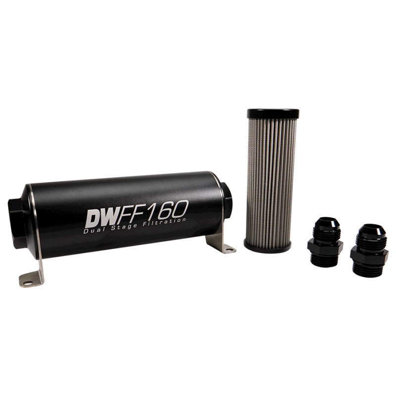 DeatschWerks Stainless Steel 10AN 10 Micron Universal Inline Fuel Filter Housing Kit (160mm)
Filtration