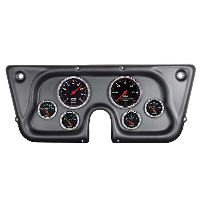 Autometer Designer Black 67-72 Chevy Truck C/K/K5/Suburban Dash Kit 6pc Tach/MPH/Fuel/Oil/WTMP/Volt