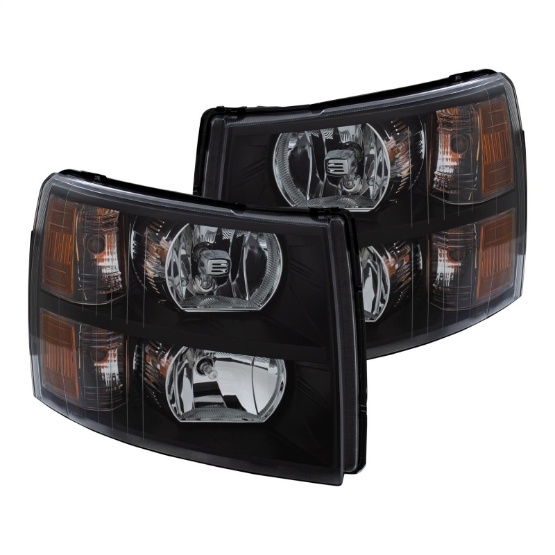 ANZO 2007-2013 Chevrolet Silverado Crystal Headlights Black thumbnail 3