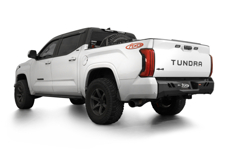 Addictive Desert Designs 2022+ Toyota Tundra Black Label Rr Bumper - Hammer Blk w/ Satin Blk Panels
