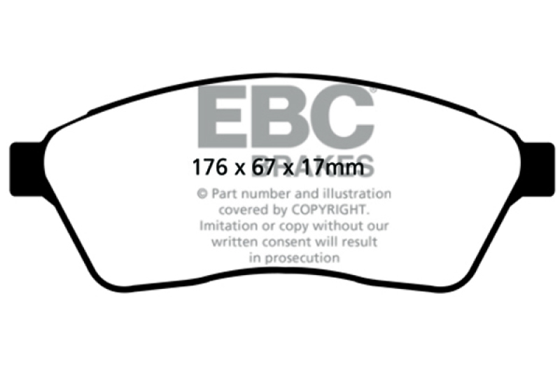 EBC 10-11 Cadillac SRX 2.8 Turbo Yellowstuff Front Brake Pads thumbnail 6