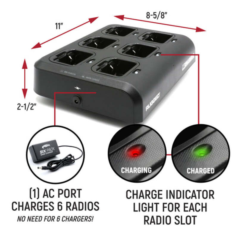 Rugged Radios 6-Pack Bank Charger for Handheld Radios GMR2 thumbnail 2