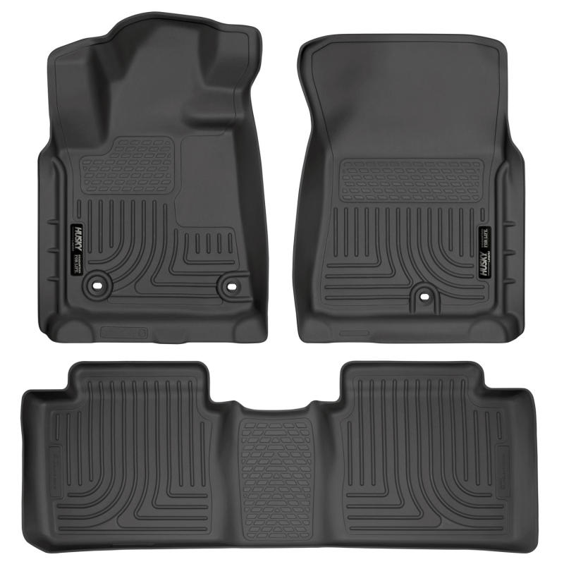 Husky Liners 2014 Toyota Tundra Double Cab Pickup WeatherBeater Black Front & 2nd Seat Floor Liners thumbnail 2